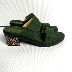 Alegria Tia Heeled Sandal Block Heel Pine Green Comfort Cushioned Eu 38 US 8/8.5